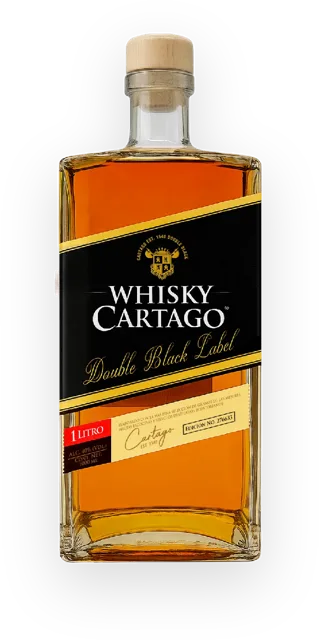 Botella de Whisky Cartago Double Black Label de 1 litro