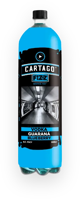 Botella de Cartago Fizz Vodka Guaraná de 1,5 litros